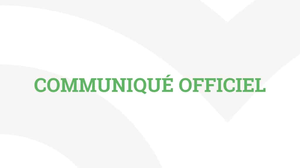 COMMUNIQUÉ OFFICIEL